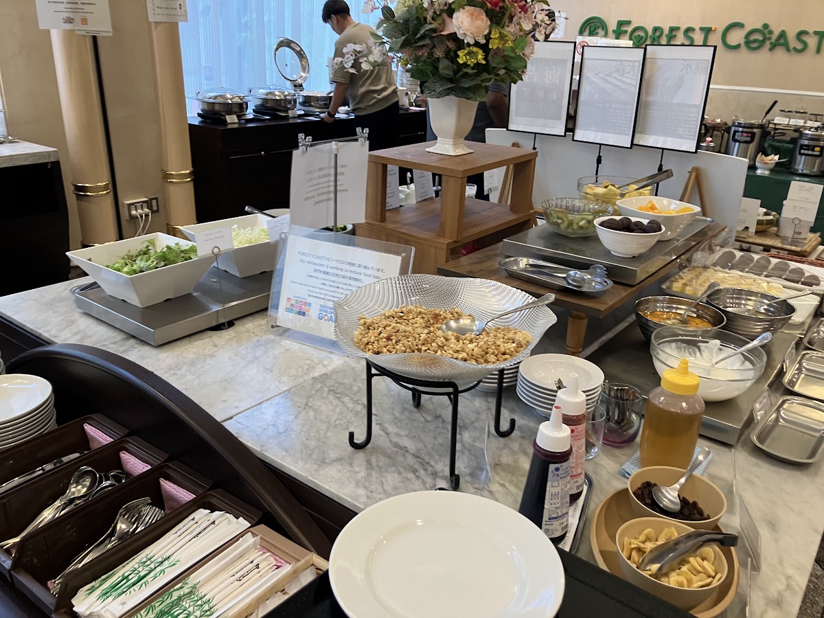 Breakfast buffet counter at the Forest Coast restaurant, Himeji Castle Grandvrio Hotel
